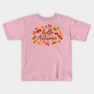 Hello Autumn Mushroom Kids T-Shirt